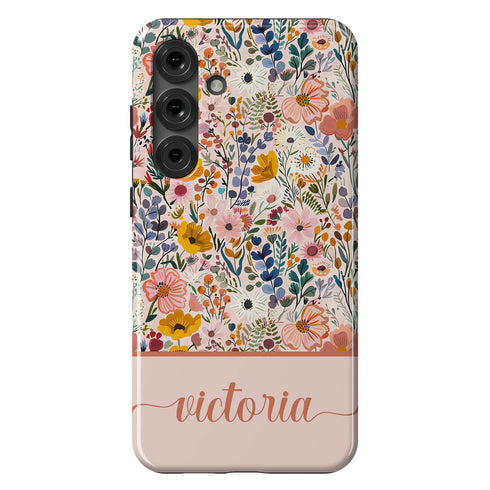 Custom Name Boho Chic Paradise Floral Galaxy Case